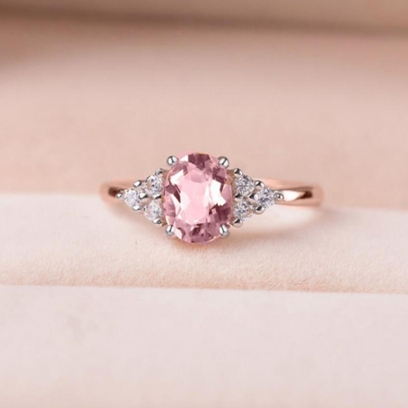 Sparkling Pink CZ Ring - Picture 2 of 7